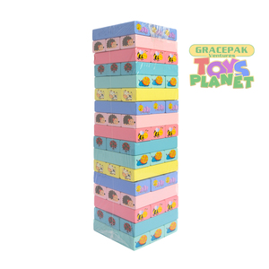 Wooden Tower Game Stack High Blocks 51 Pcs