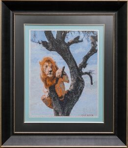 Csi A 2010 Cross Stitched Lion On A Tree