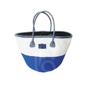 Blue And White Tawa Kiondo 14″ By 14″