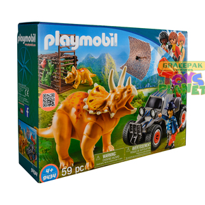 Playmobil 9434 Enemy Quad With Triceratops Building Set