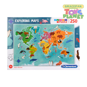 Clementoni 29063 Exploring Maps, Animals In The World Puzzle – 250 Pieces