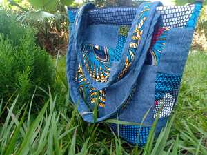 Denim Ankara Women's Handbag