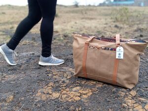 Tsamaya Canvas Leather Weekend Bag