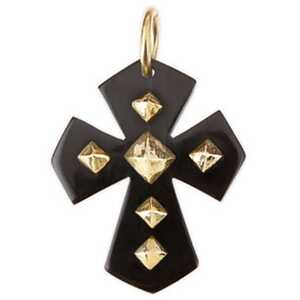 Horn And Brass Cross Pendant