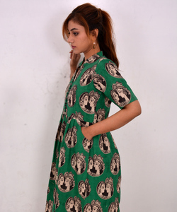 Radhe Krishna Cotton Handprint Dress