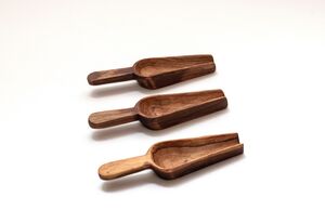 Tiny Olive Wood Spice Scoops Set Of 3