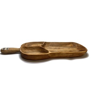 3 Compartment Wooden Tapas Board