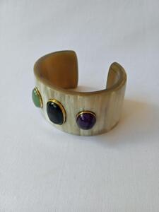 Gemstone Horn Bangle